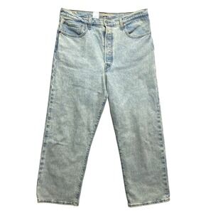 Levi's Ribcage Straight Ankle Jeans Women 33 Blue Acid Wash High Rise 72693